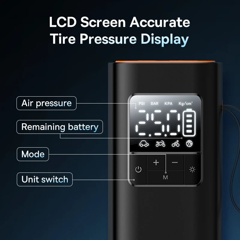 Compressor de Ar Elétrico para pneus com Display digital